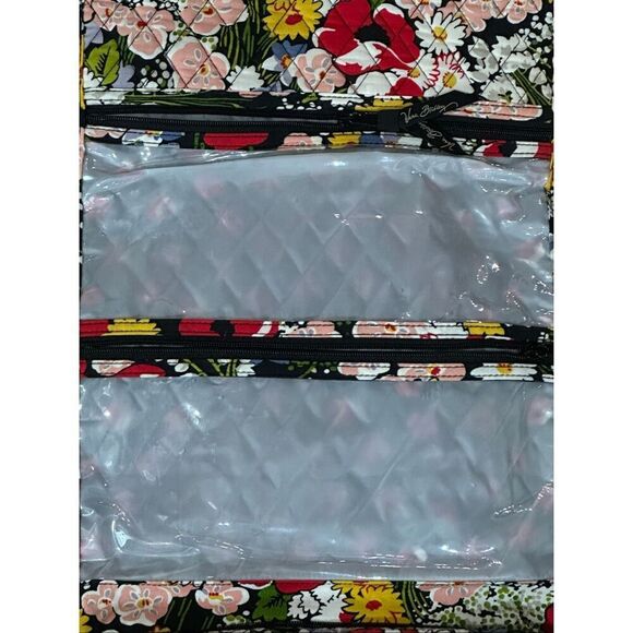 Vera Bradley quilted hanging travel cosmetic organizer bag poppy fields - Picture 8 of 8